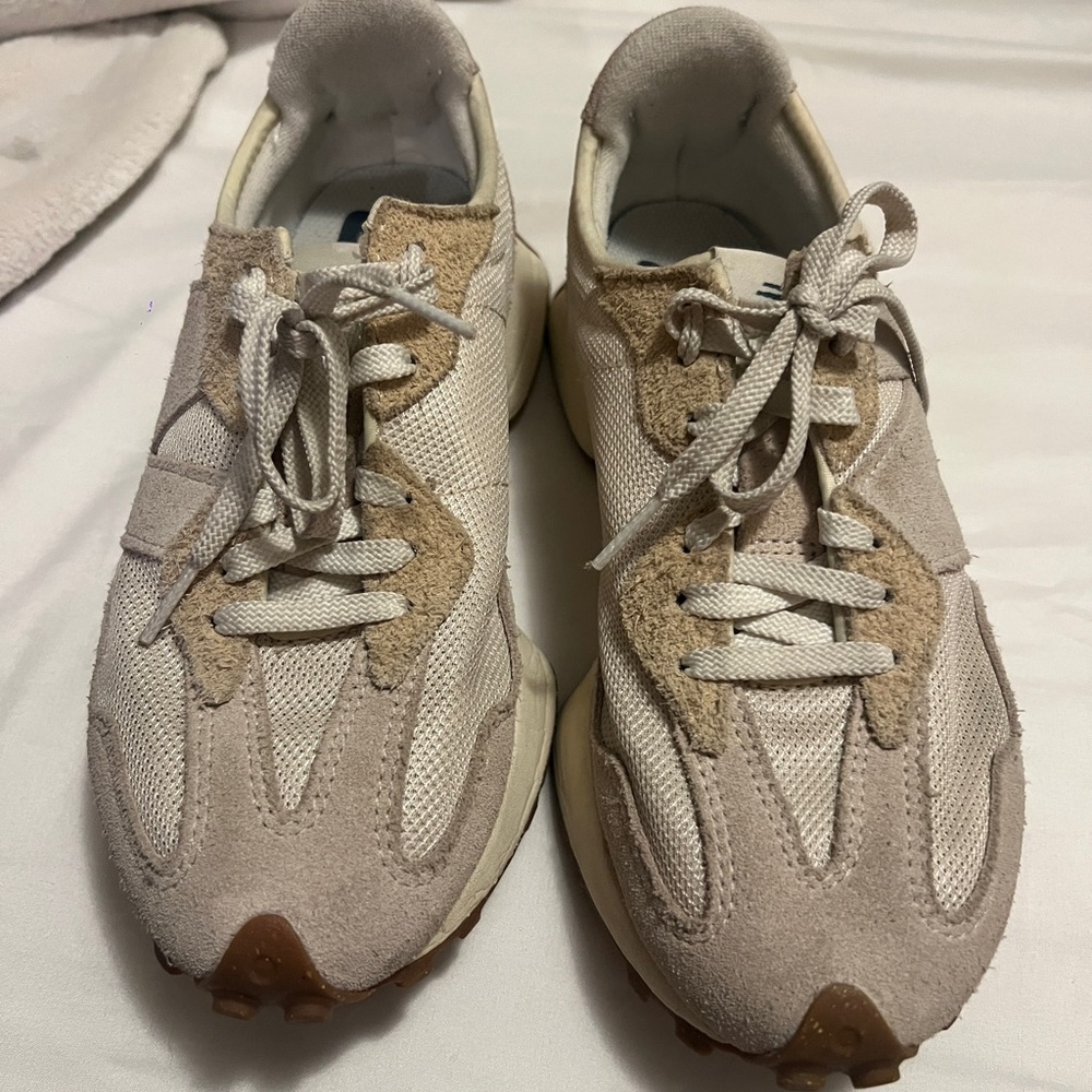 New Balance Off-White and Cream Sneakers